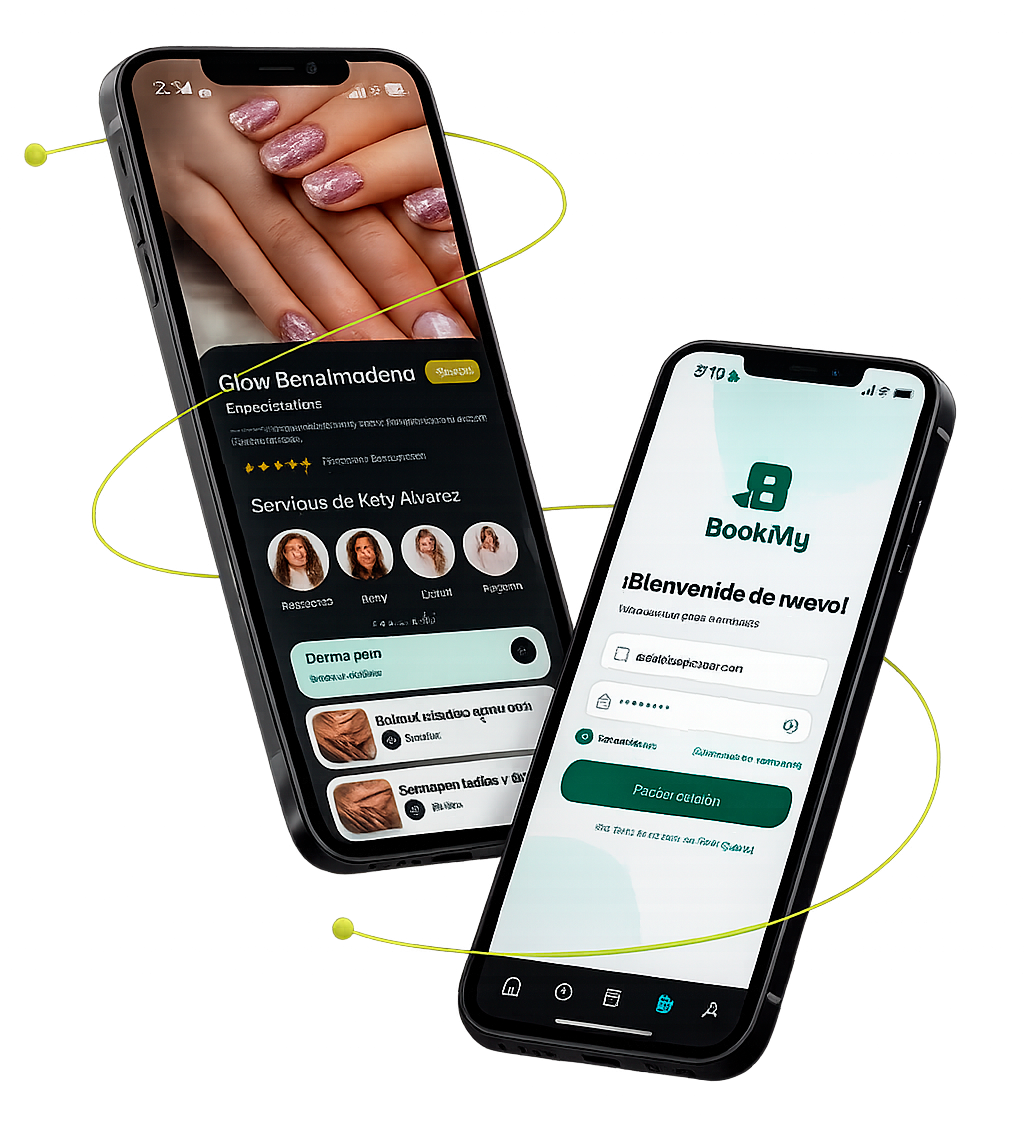 Vista previa de la app Bookmy en el móvil